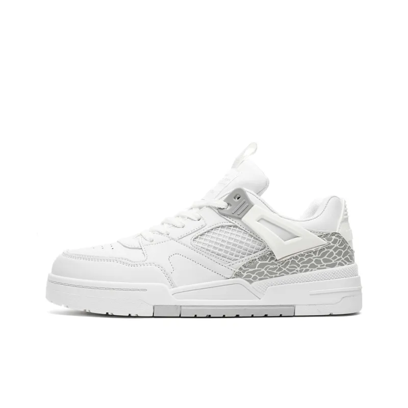 Grumpy Ram Anti Slip Wear Resistant Low Top Skateboard Shoes Unisex White Gray-0