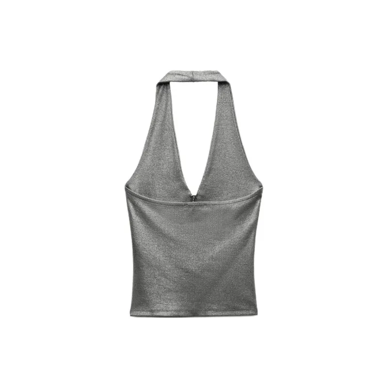 ZARA Tank Tops Women's Gray-1
