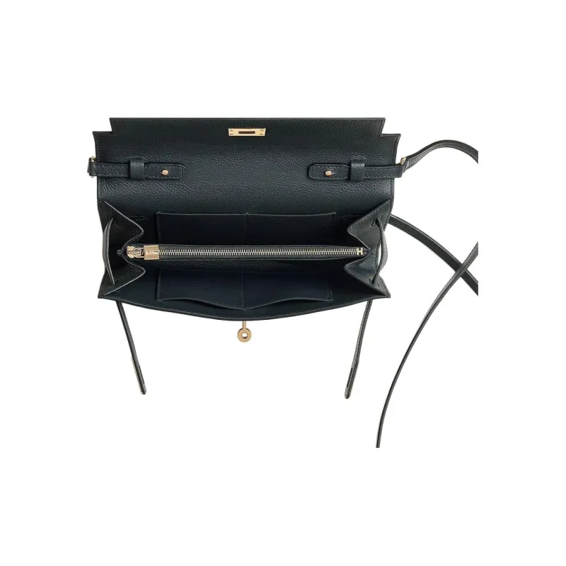 HERMES Kelly To Go Evercolor Leather Handheld Crossbody Bag Shoulder Bag Women's New Ocean Blue-2