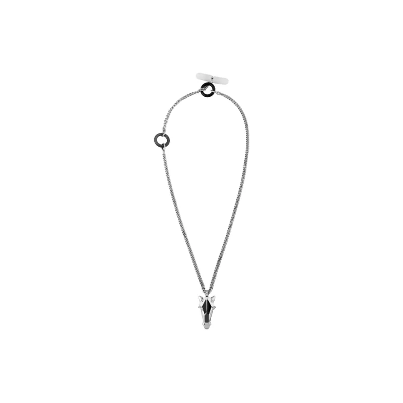 HERMES Necklaces Destrier Metal Necklaces Unisex Silver-2
