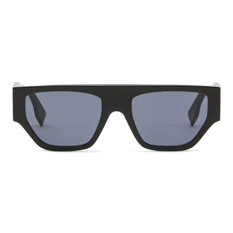 FENDI Acetate Irregular Shape Sunglasses Women's Black-1