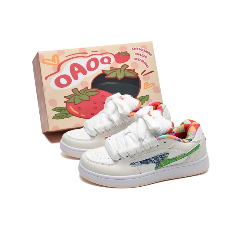 OAOQ Cushioning Height Increasing Abrasion Resistant Lightweight Mat Low Top Casual Shoes Unisex-21