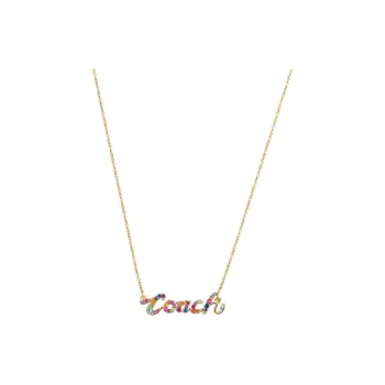 COACH Gold Plated Necklaces Women's Multicolor
