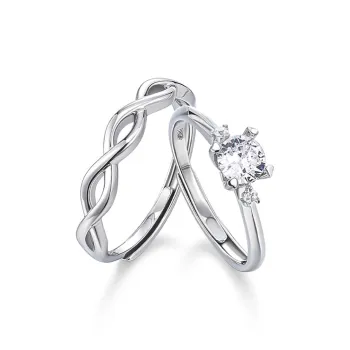 KADER S925 Silver Rings Unisex Silver White
