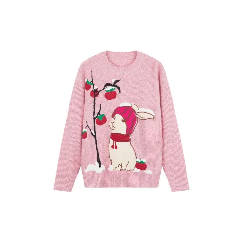 H'S Sweaters Women's Cherry Red Pink