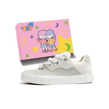 LIANGHUO Anti Slip Wear Resistant Low Top Skateboard Shoes Unisex Swan White Box Included