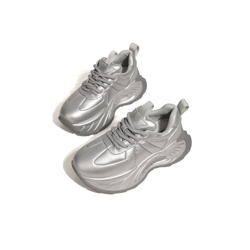 XIAOFAMIAO Wear Resistant Height Increasing Low Top Chunky Sneakers Women's-12