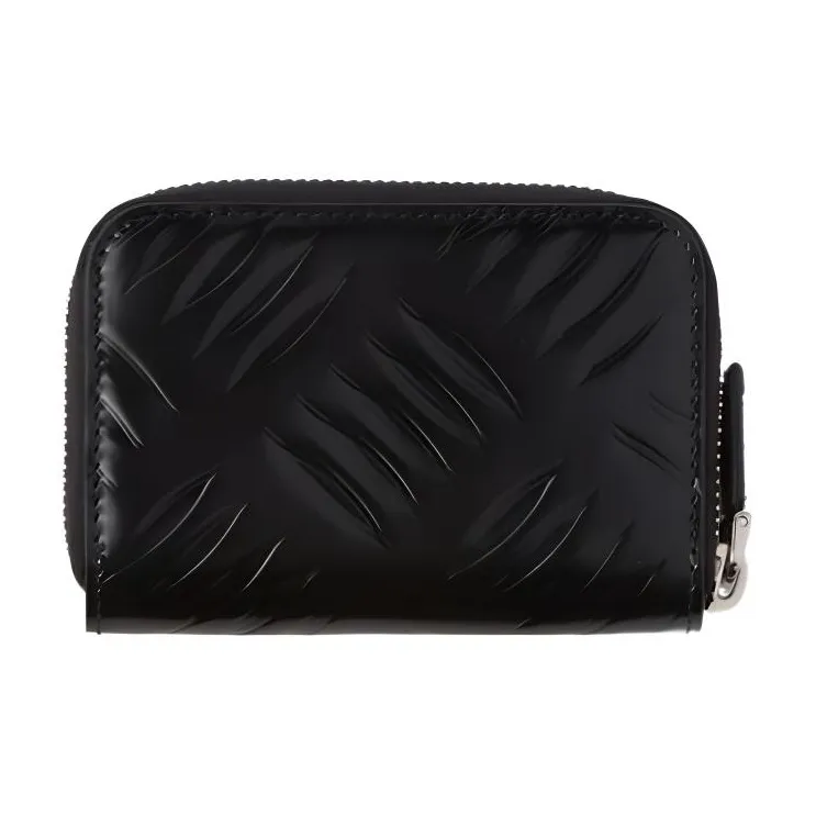 PRADA Brushed Leather Coin Purse Men's Black-1