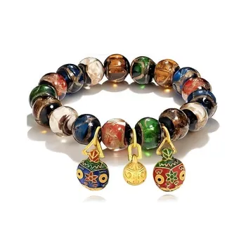 Seven Little Craftsmen Colored Glaze Jade Bracelets Unisex