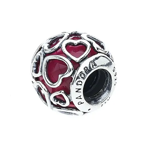 Pandora 925 Sterling Silver Charms / Pendants Women's Cherry Red-1