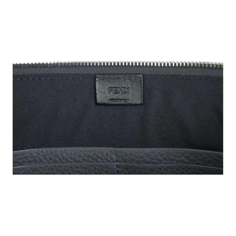 FENDI Calfskin Clutch Men's Blue-5