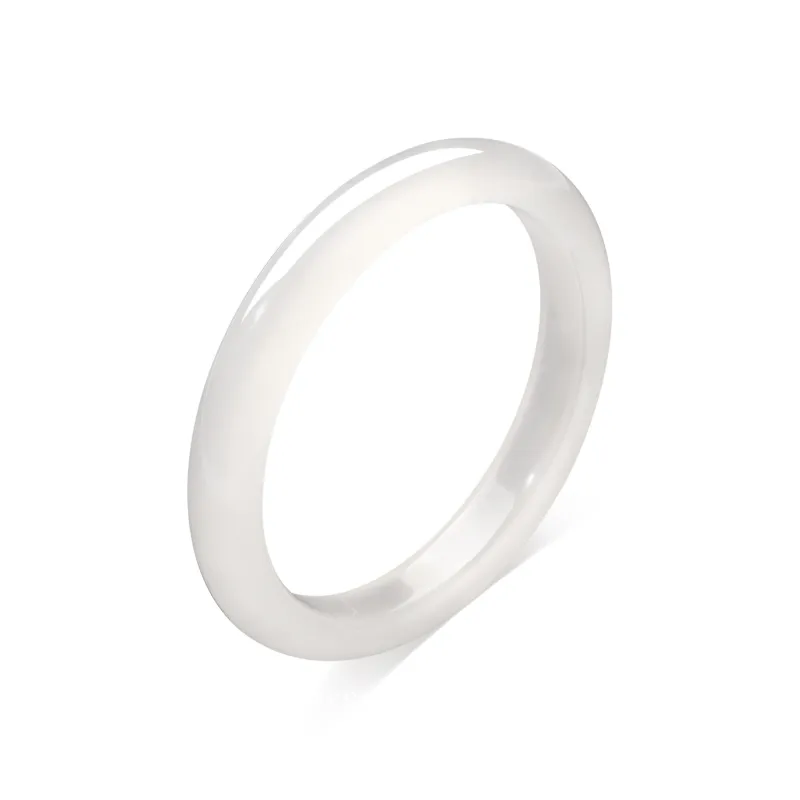 Silver Trim Chalcedony Jade Bangles Women's-4