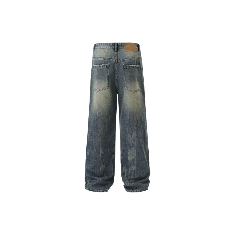 YINLEI Jeans Unisex Washed Blue-1