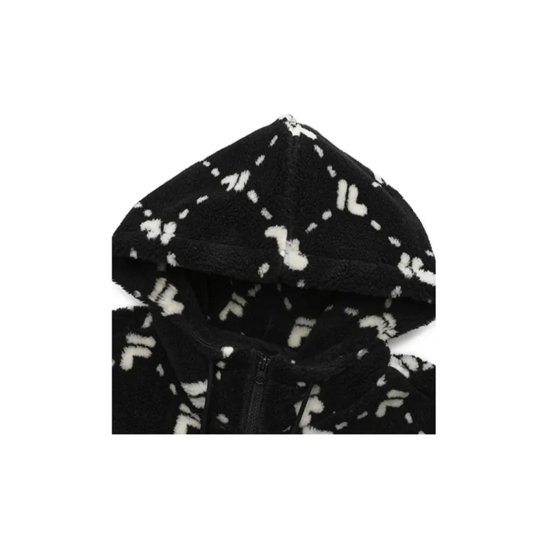 FILA FUSION Velvet feel Coat Unisex Pitch Black-2