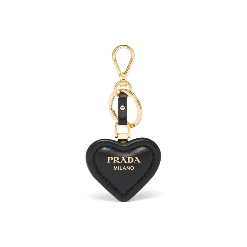PRADA Heart-motif Leather Keyring-0