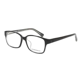 EMPORIO ARMANI Plate Frame Irregular Shape Eyeglass Frames Men's Black
