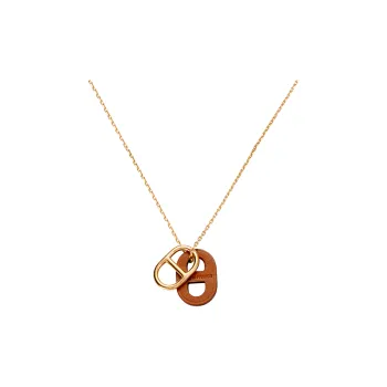 HERMES O'Maillon Alloy Necklaces Unisex Gold