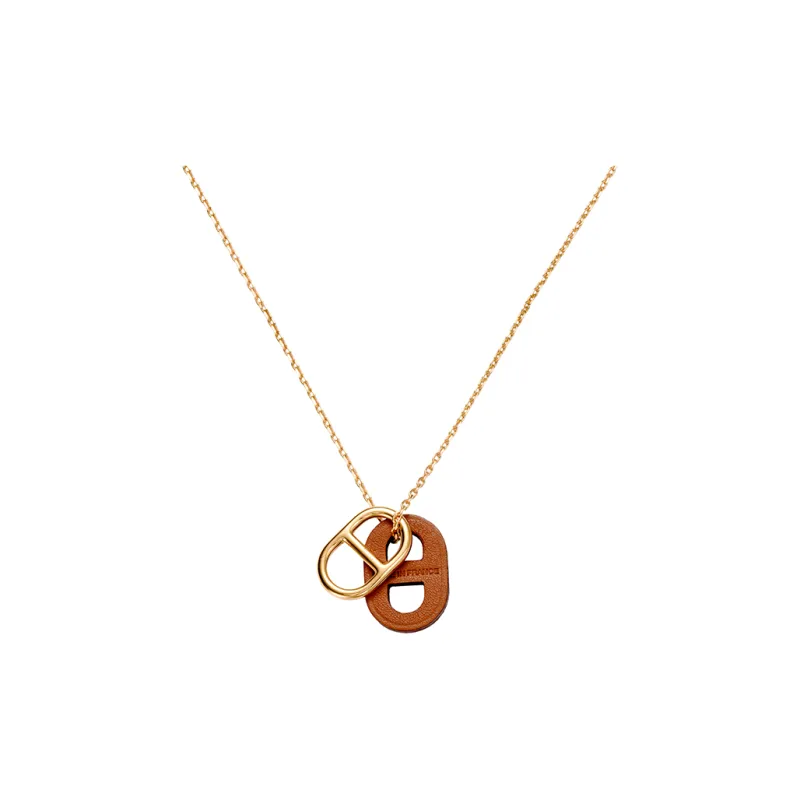 HERMES O'Maillon Alloy Necklaces Unisex Gold-0