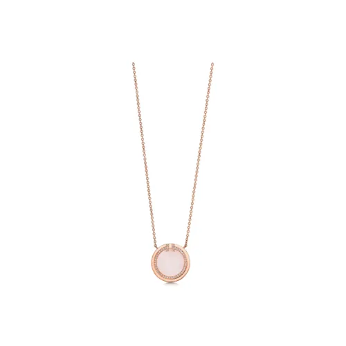 TIFFANY & CO. T Necklaces Women's Rose Gold