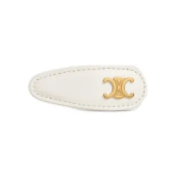 CELINE Snap Hair Clip In Calfskin Brass With Gold Finish And Steel