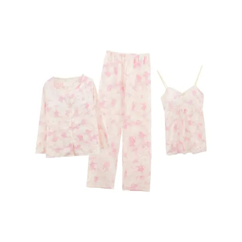 CAIHENGTONG Pajama Set Women's Peach Blossom Relief Carving
