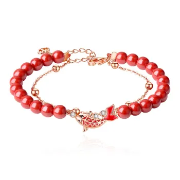 JITAIXIANG Reconstructed Cinnabar Jade Bracelets Women's