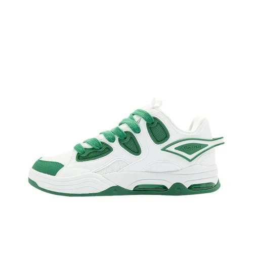 QIAODAN Non-slip Lightweight Low-Top Skateboard Shoes Men's White Green