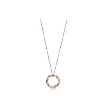 TIFFANY & CO. 18K Rose Gold, Sterling Silver 925 Sterling Silver Necklaces Unisex Rose Gold
