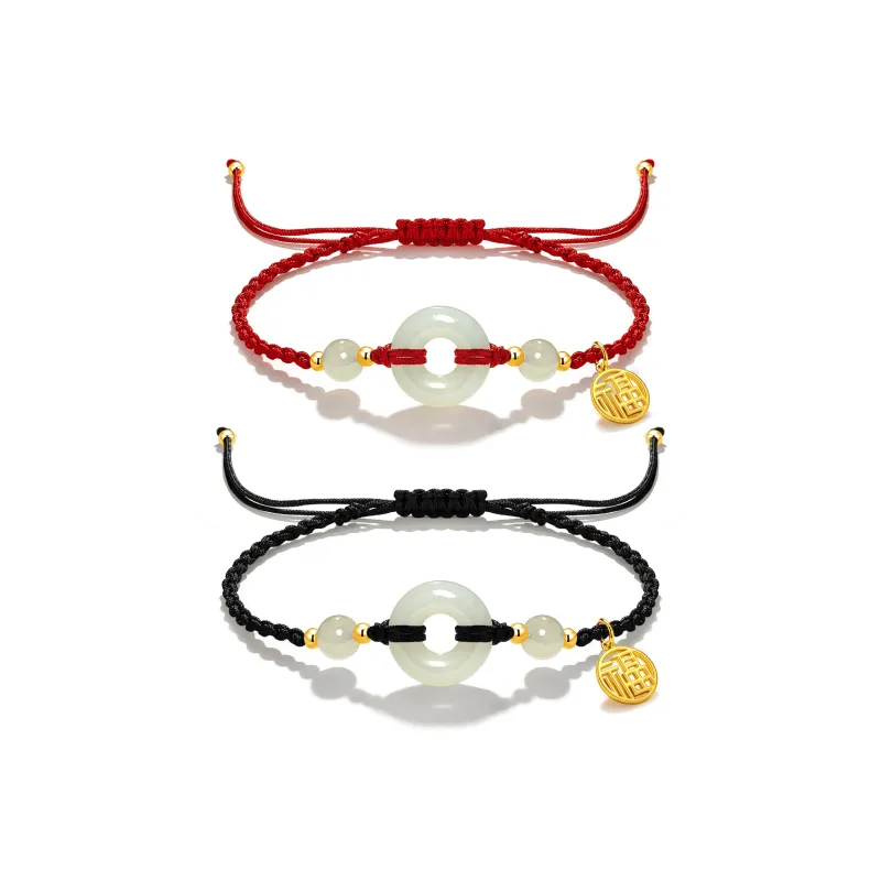 JINGCHENGGOU Hetian Jade Bracelets Unisex Pale Greenish White Jade-2