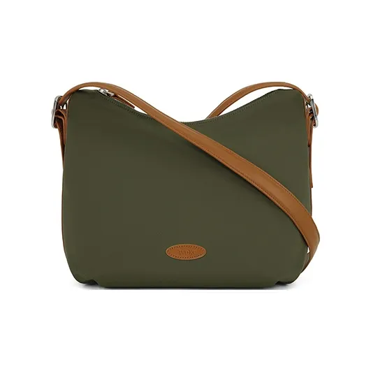 AVOKE Nylon With Cow Leather Tote Shoulder Bag, Crossbody Bag Unisex Multicolor-8