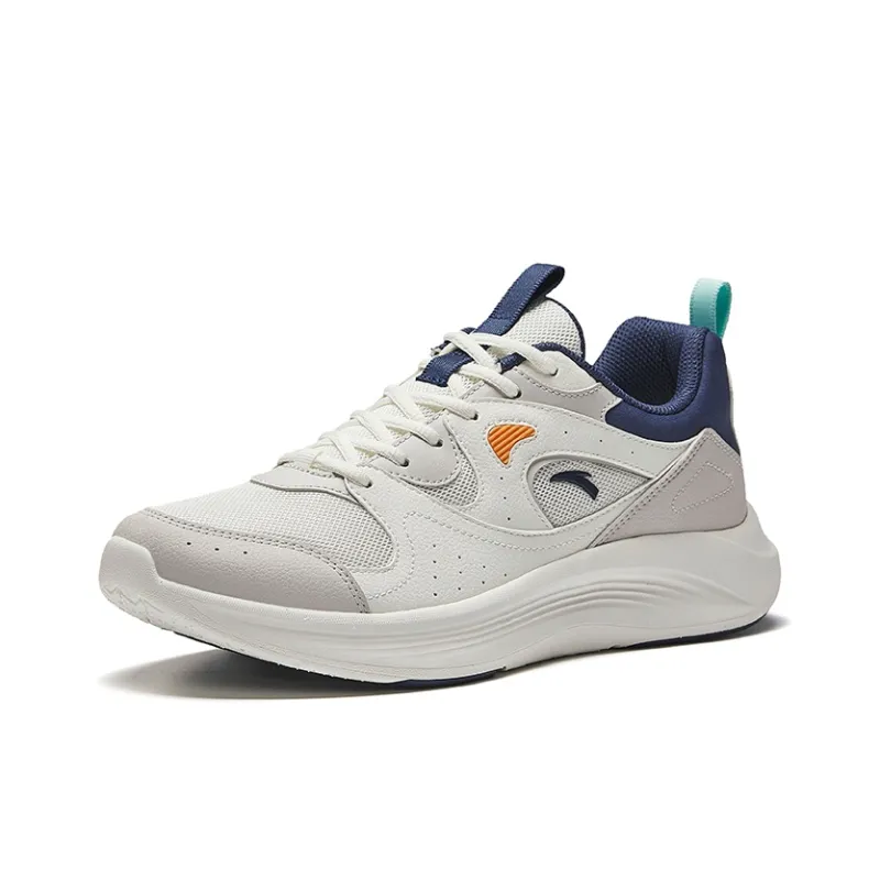 Anta Cushioning Anti-Slip And Wear-Resistant Low-Top Casual Running Shoes Men's White Gray Blue-1