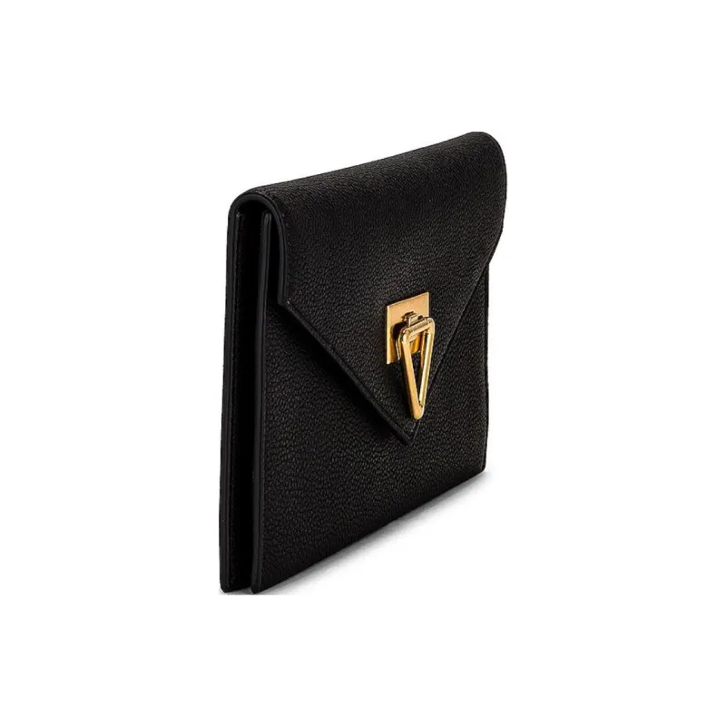 Bottega Veneta POINT Grained Calfskin Clutch Women's Black-1