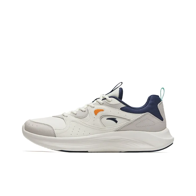 Anta Anti-Slip Wear-Resistant Low-Top Casual Running Shoes Men's White Gray Blue-0