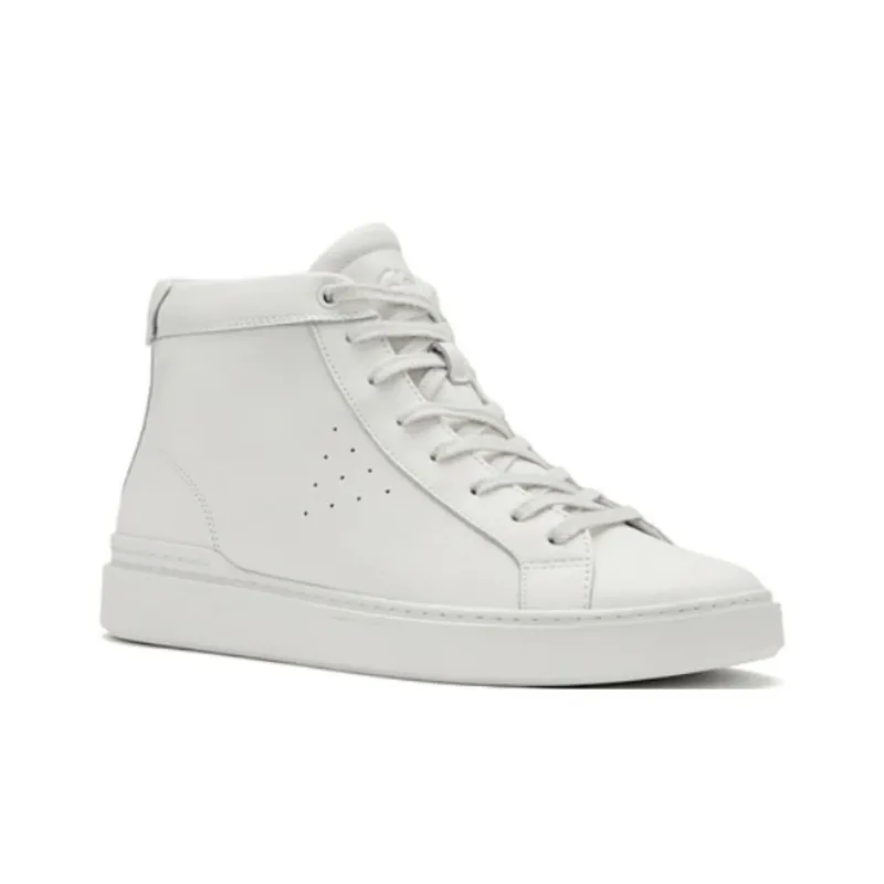 Clarks Anti Slip Wear Resistant High Top Skateboard Shoes Men's White-3
