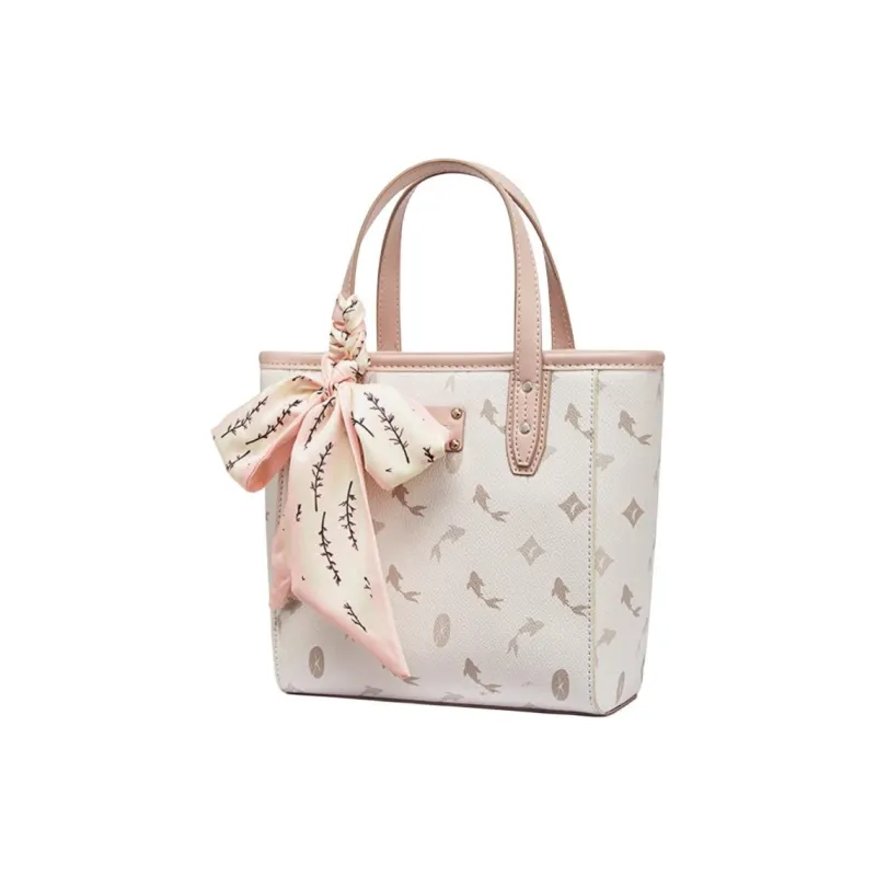 RED DRAGONFLY PVC Tote Bag, Shopping Bag, Portable Crossbody Bag, Shoulder Bag Medium Size Women's Pink/Light Brown-1