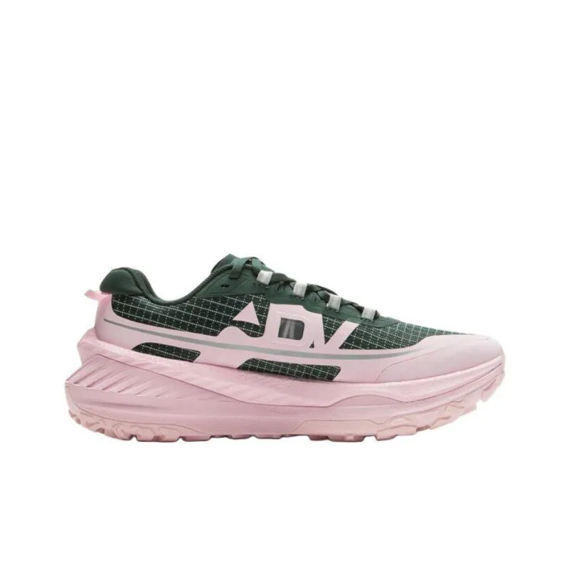 LiNing Dilu Cushioning Anti Slip And Wear Resistant Rebound Low Top Trail Running Running Shoes Women's Green Pink-1