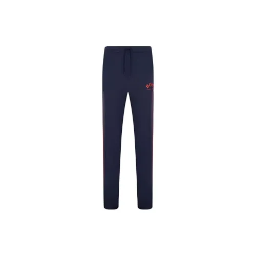 HUGO BOSS Knitted Sweatpants Men Uniform Blue