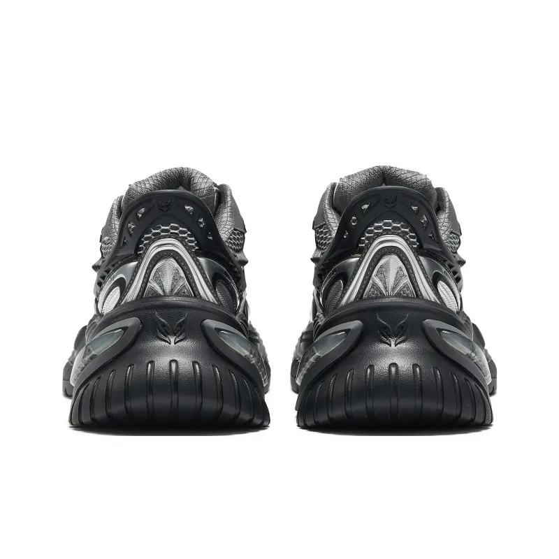 OGR Abrasion Resistant, Breathable, Lightweight, Height Increasing Low Top Running Shoes Unisex Dark Iron Black-4