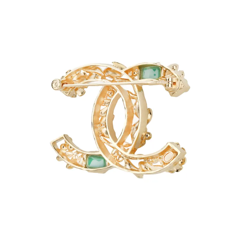 CHANEL Metal Brooch Women's Gold-1