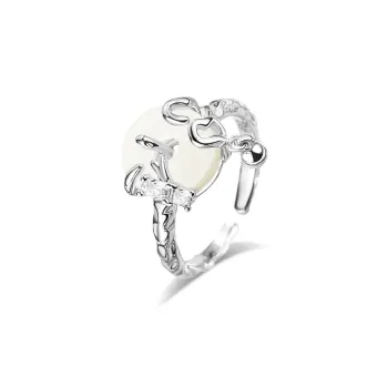 D.K.X Colored Glaze Jade Rings Women's