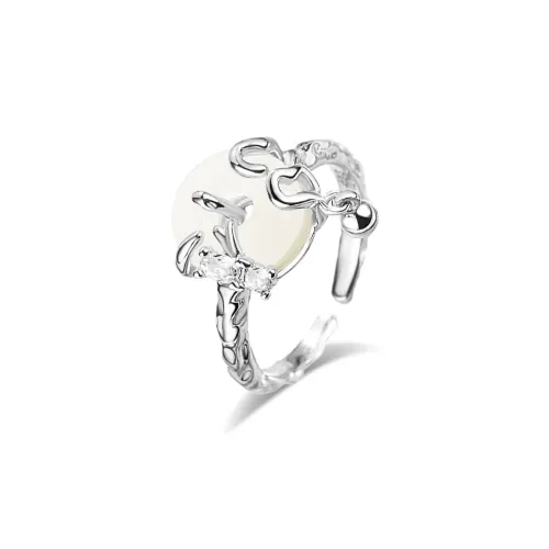 D.K.X Colored Glaze Jade Rings Women's