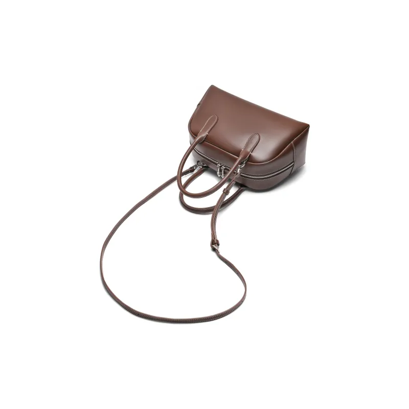 BELLE Cow Split Leather With Artificial Leather Handbag Regular Women's Coffee/Black-6