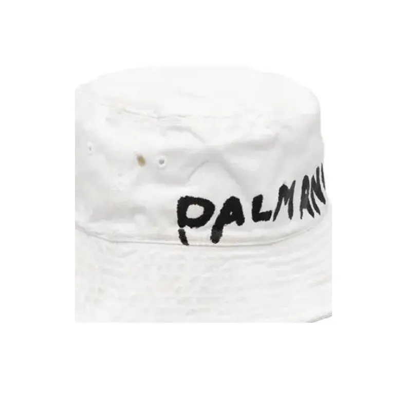PALM ANGELS Cotton Bucket Hats Unisex White-2
