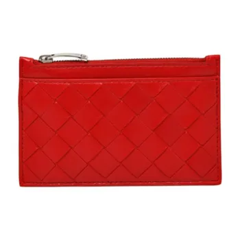 Bottega Veneta Lambskin Wallet Women's Vibrant Red