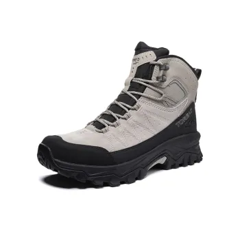 TOREAD Anti Slip Wear Resistant Mid Top Hiking Shoes Men's Beige Black