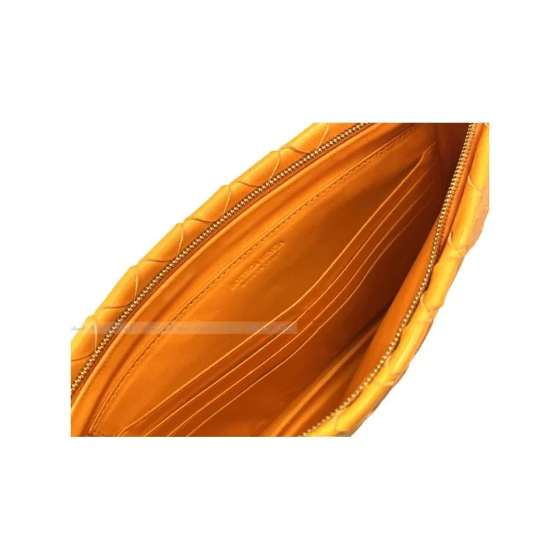 Bottega Veneta Nappa Leather Clutch Women's Orange-6