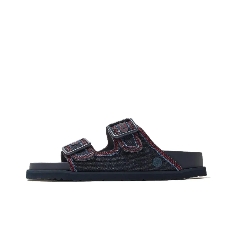 Birkenstock Slip-Resistant Slide Slippers Unisex Black Red-0