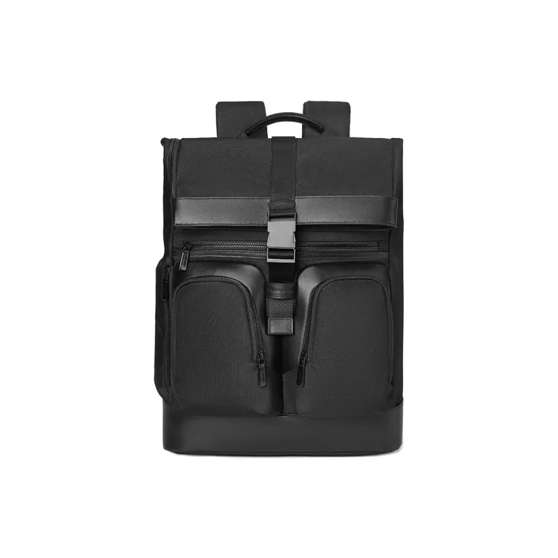 PIERRE CARDIN Synthetic Leather Backpack Laptop Bag Travel Backpack Tubas Unisex Black-2