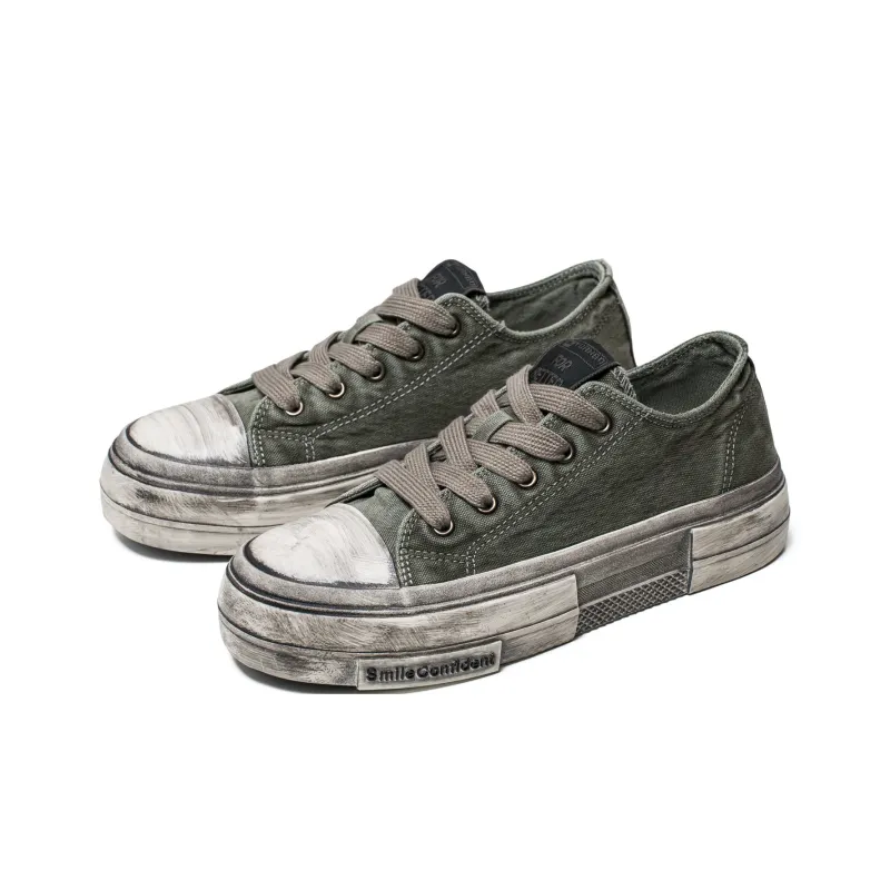 Mengsai Slip Resistant, Abrasion Resistant, Lightweight Low Top Canvas Shoes Men's Army Green-3
