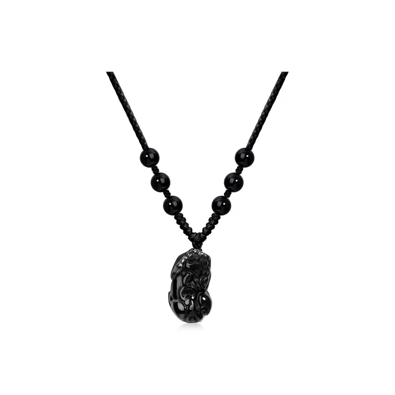 Bermuda Eyes Obsidian Jade Necklaces Unisex-0